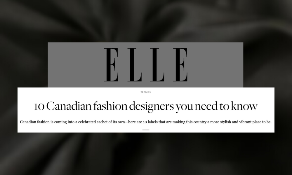 Canadian fashion designers to know elle magazine
