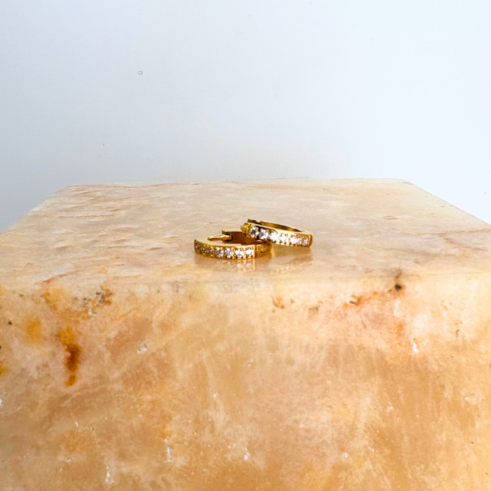 EARRINGS || CZ Paved Huggies