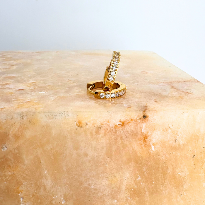 EARRINGS || CZ Paved Huggies