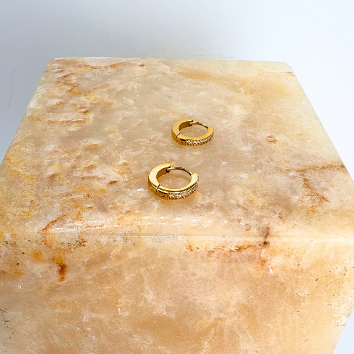 EARRINGS || CZ Paved Huggies