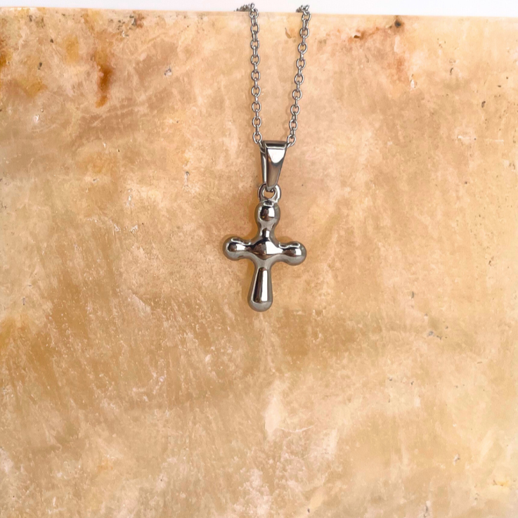 Puffy Cross Necklace