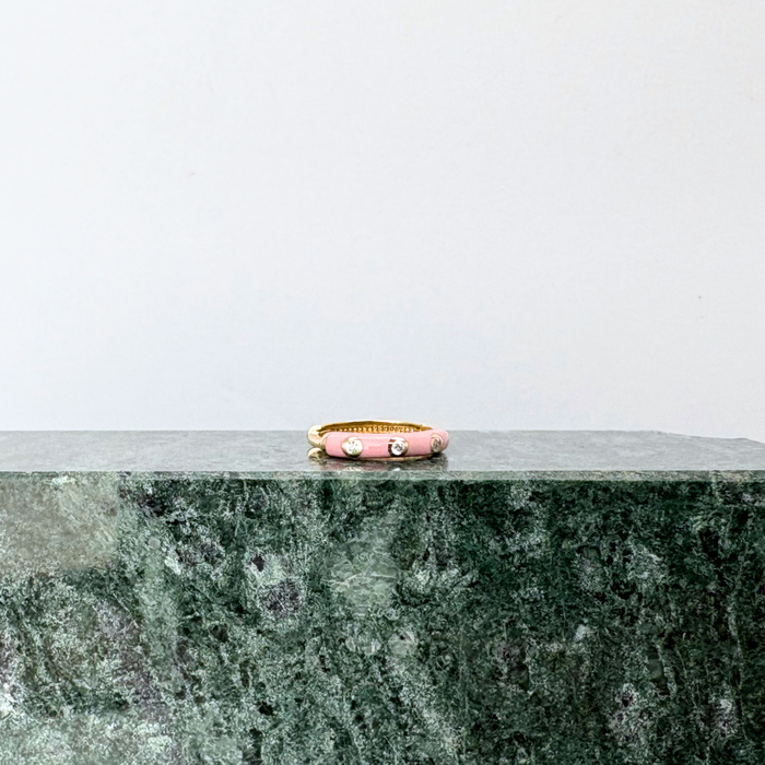 E0050 || Pink Enamel Huggie