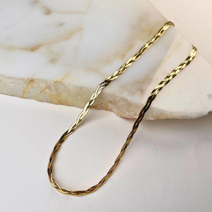 N0008 || Braided Herringbone Necklace