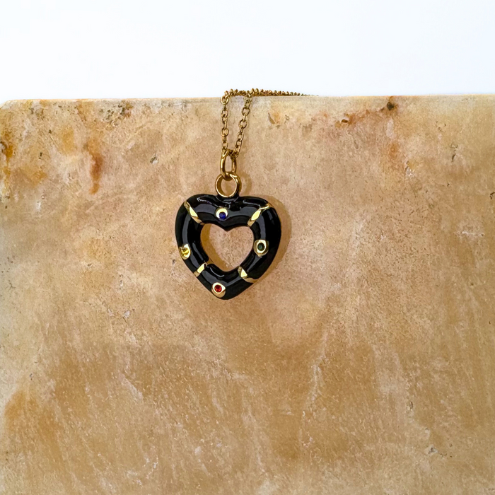 CHARMED || Polka Enamel Heart