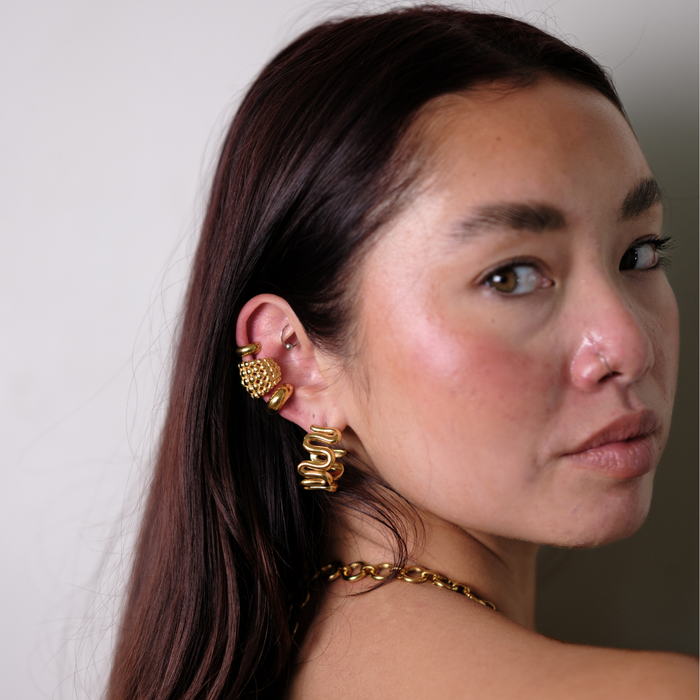 EARRINGS || Geometric Squiggle Hoops