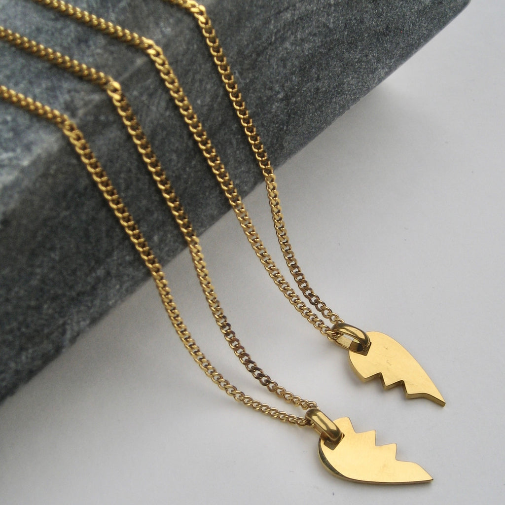 Gold broken heart necklace store