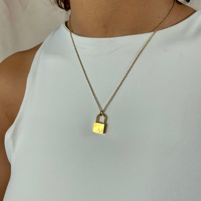 Mini Lock Charm Necklace