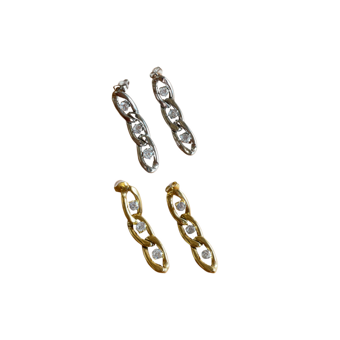 031 || Rhinestone Figaro Earrings